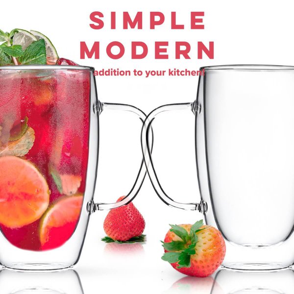 15 oz Double Wall Handled Glasses - Image 4