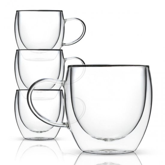 8 oz Double Walled Glasses with Handle