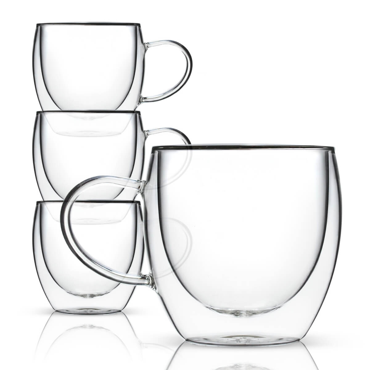 8 Oz Double Walled Glasses With Handle Kitchables
