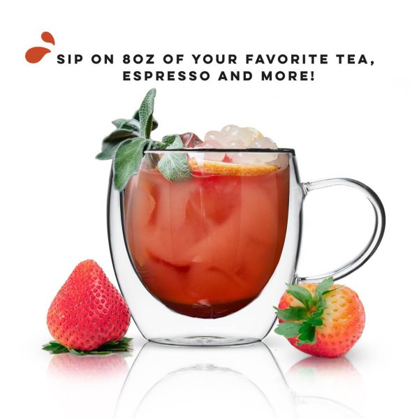 8 oz Double Walled Glasses with Handle - Image 4
