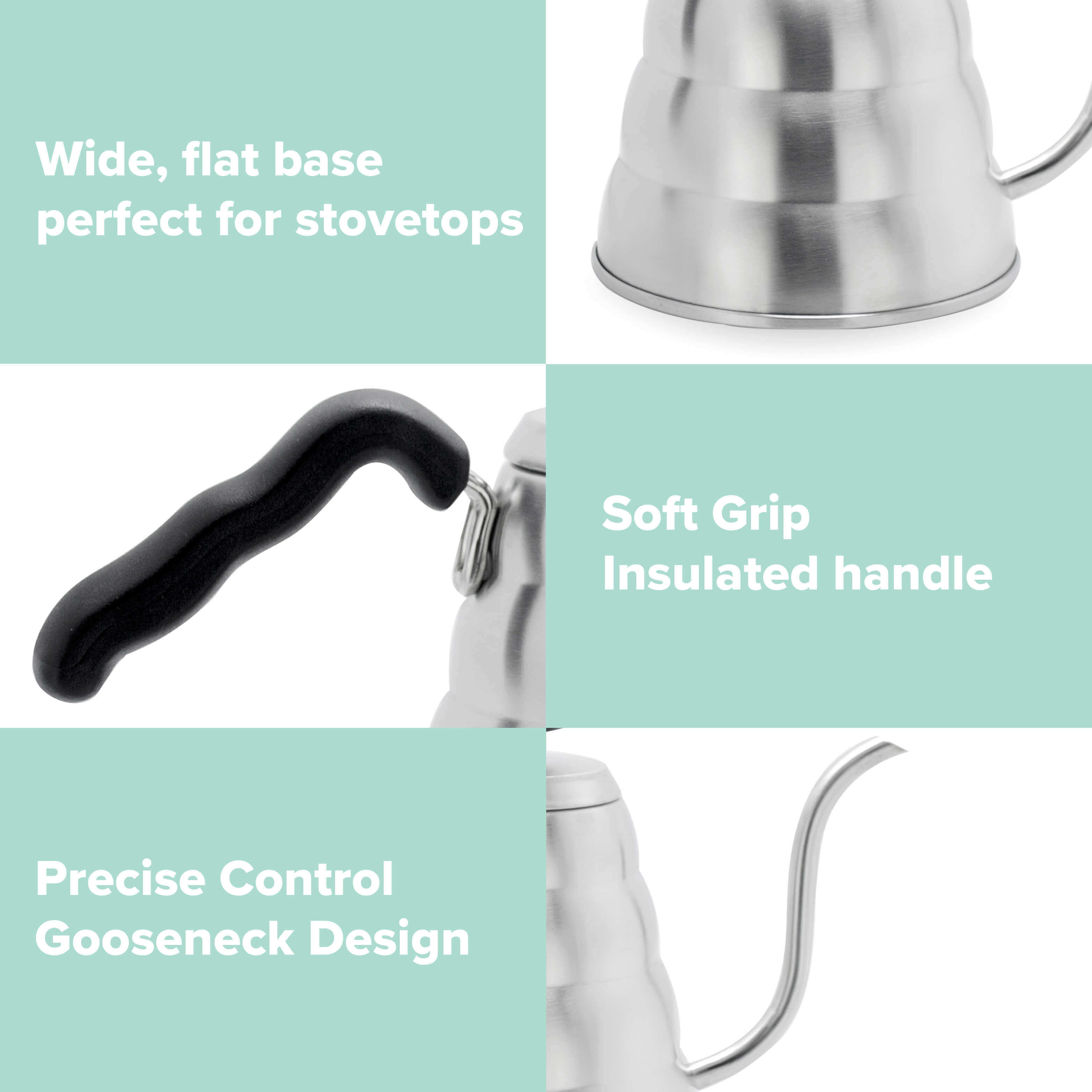 Stainless Steel Goose Neck Kettle – KitchenSupply